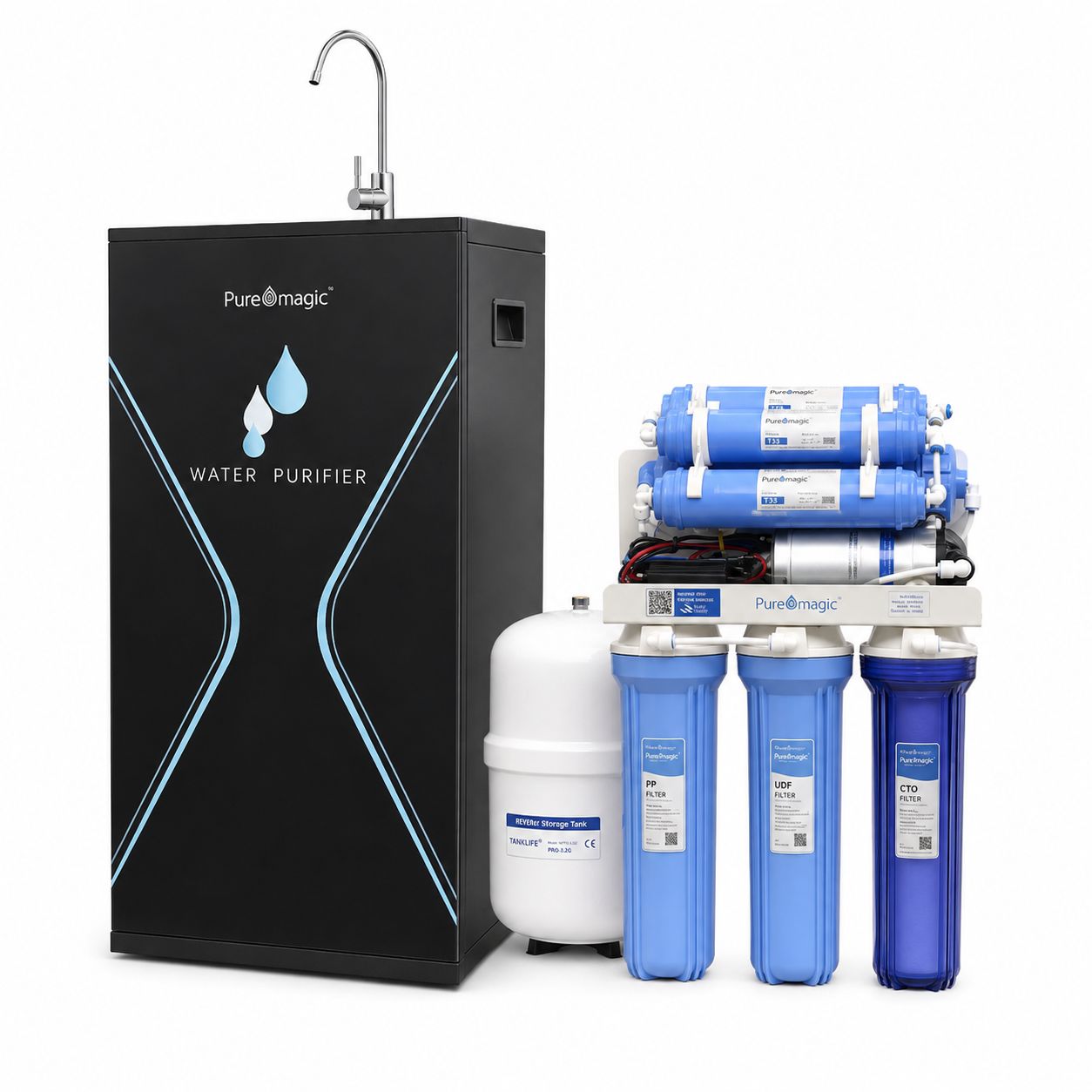 Pure Magic Cabinet RO Machine 7 Stages 100-GPD Water Purifier